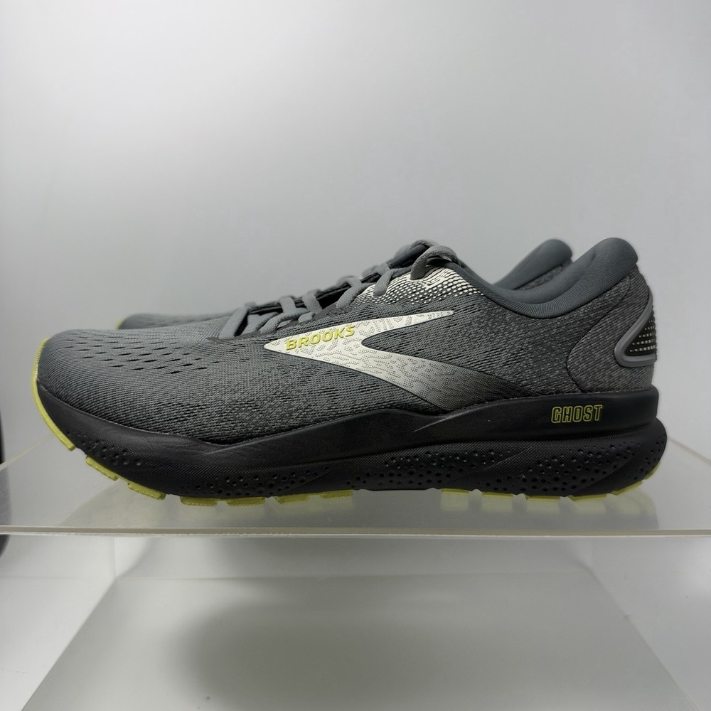 Brooks Ghost 16 Gray Lime Running Sneakers Shoes 1104181D040 Men's Size 8
